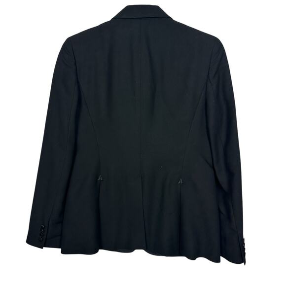 Ralph Lauren Y2K Blazer Women Size 14 Italy Silk Lapel Black Jacket Quiet Luxury - Picture 2 of 11